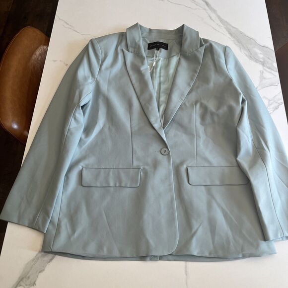 Endless Rose Single Breasted Blazer Womens Pistachio Green 1 Button Jacket Sz Lg - Picture 1 of 16